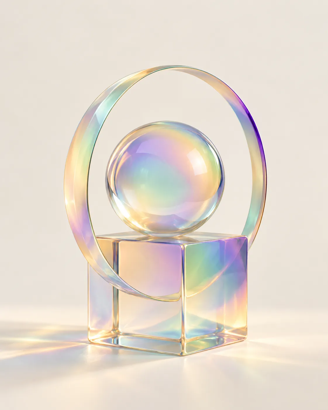 Glyph: iridescent glass study